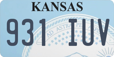 KS license plate 931IUV