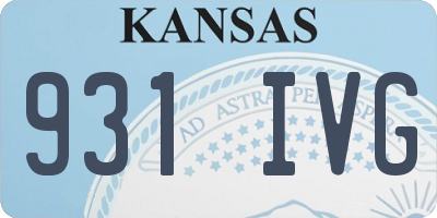 KS license plate 931IVG
