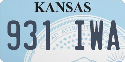 KS license plate 931IWA