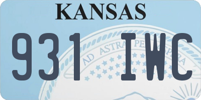 KS license plate 931IWC