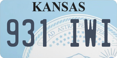 KS license plate 931IWI