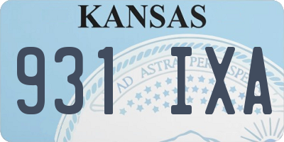 KS license plate 931IXA