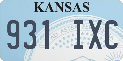 KS license plate 931IXC