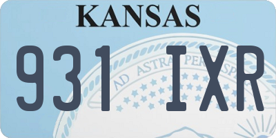 KS license plate 931IXR