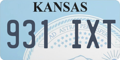 KS license plate 931IXT