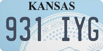 KS license plate 931IYG