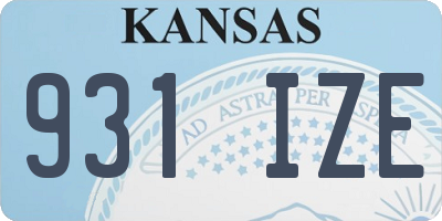 KS license plate 931IZE