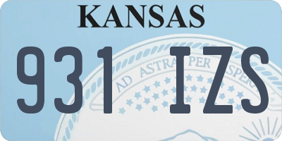 KS license plate 931IZS