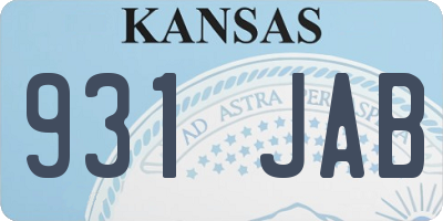 KS license plate 931JAB