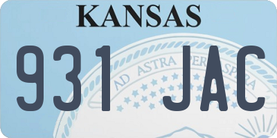 KS license plate 931JAC