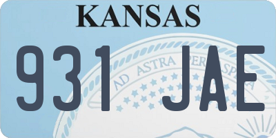 KS license plate 931JAE