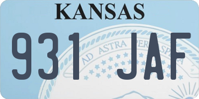 KS license plate 931JAF