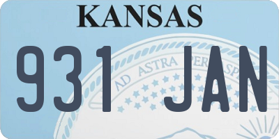 KS license plate 931JAN