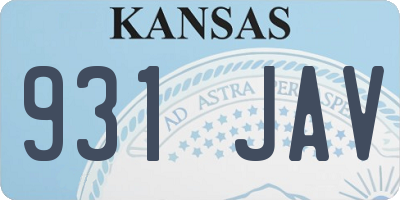 KS license plate 931JAV