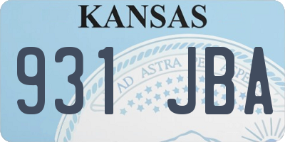 KS license plate 931JBA