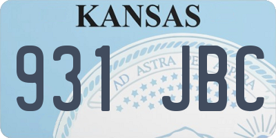 KS license plate 931JBC