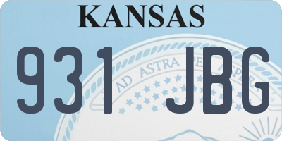 KS license plate 931JBG