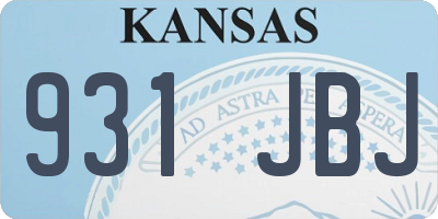 KS license plate 931JBJ