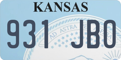 KS license plate 931JBO