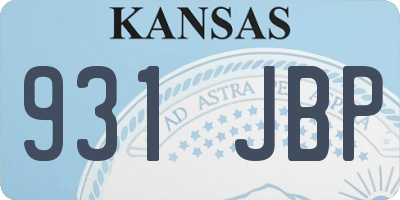 KS license plate 931JBP