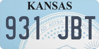 KS license plate 931JBT
