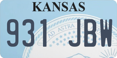 KS license plate 931JBW