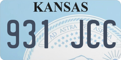 KS license plate 931JCC
