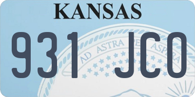 KS license plate 931JCO