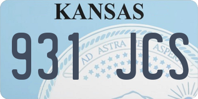 KS license plate 931JCS