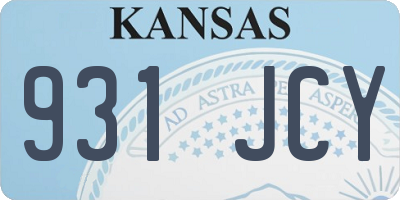 KS license plate 931JCY