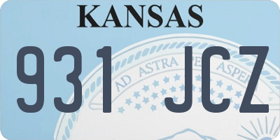KS license plate 931JCZ