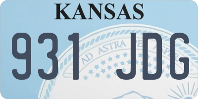 KS license plate 931JDG