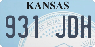 KS license plate 931JDH