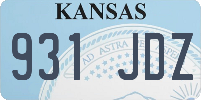 KS license plate 931JDZ