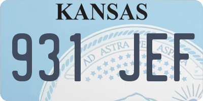 KS license plate 931JEF