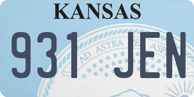 KS license plate 931JEN