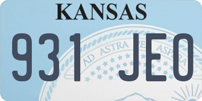 KS license plate 931JEO