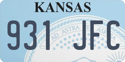 KS license plate 931JFC