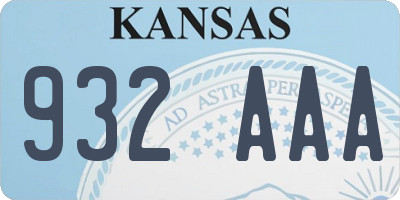 KS license plate 932AAA