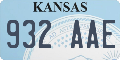 KS license plate 932AAE