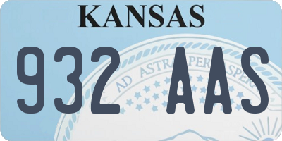 KS license plate 932AAS