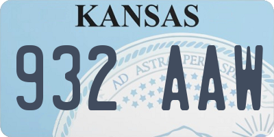 KS license plate 932AAW