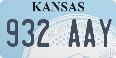 KS license plate 932AAY