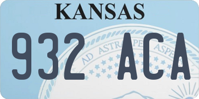 KS license plate 932ACA