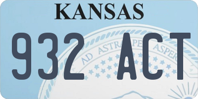 KS license plate 932ACT