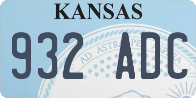 KS license plate 932ADC