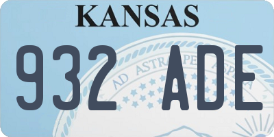 KS license plate 932ADE