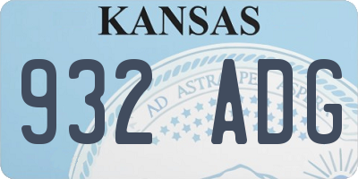 KS license plate 932ADG