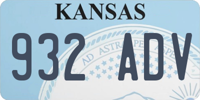 KS license plate 932ADV