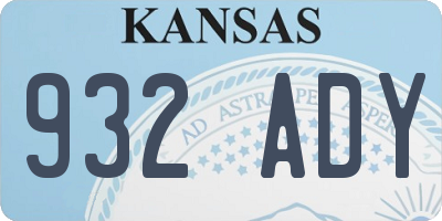 KS license plate 932ADY